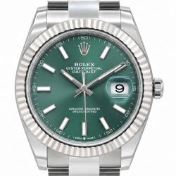 Unworn Rolex Datejust 41MM 126334 Mint Green Dial Watch